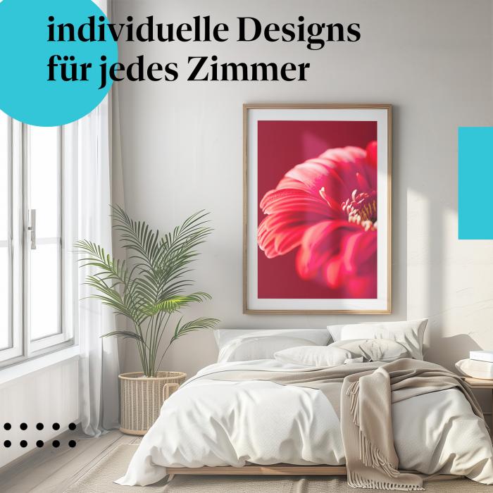 Schlafzimmer Deko: Blumen-Liebe mit "Gerbera" Poster
